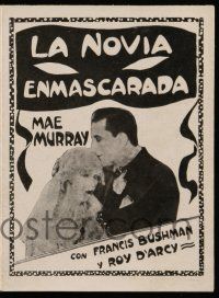 1x158 MASKED BRIDE Uruguayan herald '25 Mae Murray, Francis X. Bushman, Josef von Sternberg