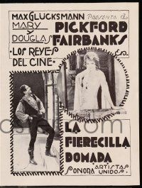 1x187 TAMING OF THE SHREW Uruguayan herald '29 Douglas Fairbanks Sr., Mary Pickford, different!