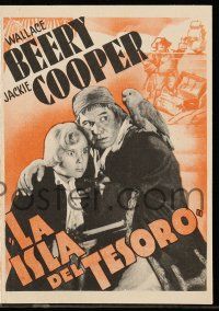 1x195 TREASURE ISLAND Uruguayan herald '34 Wallace Beery as Long John Silver & Jackie Cooper!