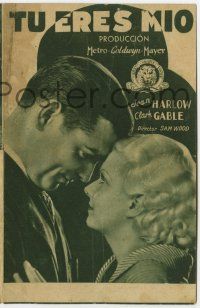 1x597 HOLD YOUR MAN Spanish herald '33 different images of sexy Jean Harlow & Clark Gable!