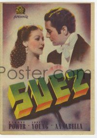 1x796 SUEZ Spanish herald '44 different images of Tyrone Power & pretty Loretta Young!