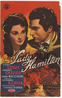 1x810 THAT HAMILTON WOMAN Spanish herald '41 different art of Vivien Leigh & Laurence Olivier!