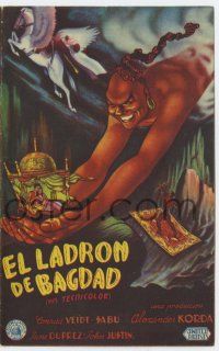 1x814 THIEF OF BAGDAD Spanish herald '45 Conrad Veidt, June Duprez, Rex Ingram, Sabu, best art!