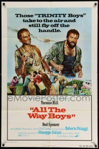 1y030 ALL THE WAY BOYS 1sh '73 wacky Terence Hill & Bud Spencer, the Trinity boys!