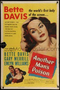 1y039 ANOTHER MAN'S POISON 1sh '52 art of sexy Bette Davis, world's first lady of the screen!