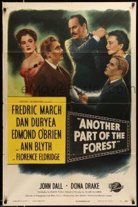 1y040 ANOTHER PART OF THE FOREST 1sh '48 Fredric March, Ann Blyth, from Lillian Hellman's play!