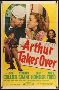 1y048 ARTHUR TAKES OVER 1sh '48 Lois Collier & Richard Crane have to hide their marriage!