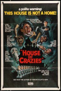 1y050 ASYLUM 1sh R80 Peter Cushing, Britt Ekland, horror, House of Crazies!