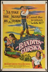 1y063 BANDITS OF CORSICA 1sh '53 Richard Greene will take the island by storm & Paula Raymond w/it!