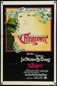 1y170 CHINATOWN 1sh '74 great art of smoking Jack Nicholson & Faye Dunaway, Roman Polanski