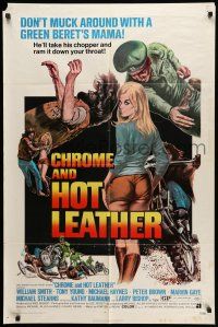 1y174 CHROME & HOT LEATHER 1sh '71 don't muck around with a Green Beret biker's sexy mama!