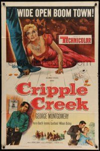 1y193 CRIPPLE CREEK 1sh '52 George Montgomery, cool art of gambling cheat getting caught!