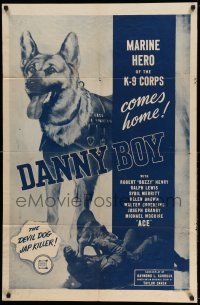 1y205 DANNY BOY military 1sh R60s U.S. Marine K-9 Corps German Shepherd dog hero in uniform!