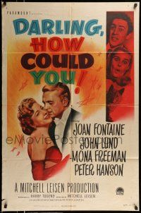 1y207 DARLING, HOW COULD YOU! 1sh '51 Joan Fontaine, John Lund, from James M. Barrie play!