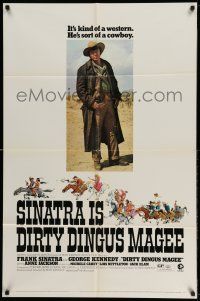 1y226 DIRTY DINGUS MAGEE 1sh '70 art of Frank Sinatra & Kennedy holding guns on each other!