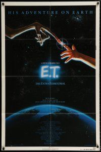 1y247 E.T. THE EXTRA TERRESTRIAL 1sh '82 Steven Spielberg classic, John Alvin art!