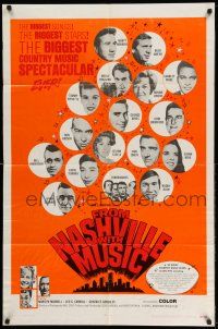 1y323 FROM NASHVILLE WITH MUSIC 1sh '69 Tammy Wynette, Buck Owens, Charley Pride & many more!