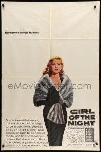 1y350 GIRL OF THE NIGHT 1sh '60 prostitute Anne Francis in a sexy dress is The Call Girl!