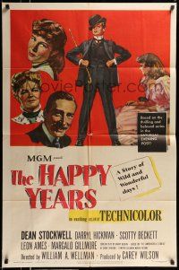 1y397 HAPPY YEARS 1sh '50 Dean Stockwell, Darryl Hickman, directed by William Wellman!