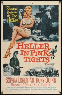 1y408 HELLER IN PINK TIGHTS 1sh '60 sexy blonde Sophia Loren, great gambling image!