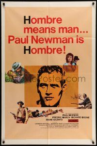 1y428 HOMBRE 1sh '66 Paul Newman, Martin Ritt, Fredric March, it means man!
