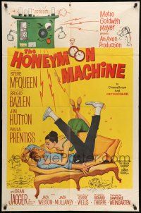 1y431 HONEYMOON MACHINE 1sh '61 young Steve McQueen has a way to cheat the casino!