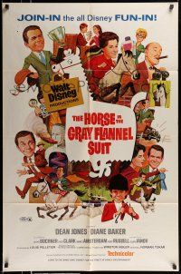 1y433 HORSE IN THE GRAY FLANNEL SUIT 1sh '69 Walt Disney, Dean Jones, wacky artwork of cast!