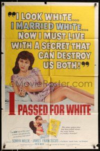 1y445 I PASSED FOR WHITE 1sh '60 she looks white & married white, how can she tell her husband?