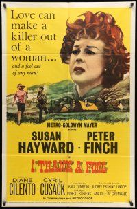 1y446 I THANK A FOOL 1sh '62 female doctor Susan Hayward mercy kills her husband!