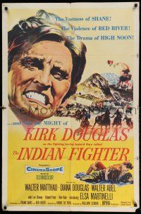 1y456 INDIAN FIGHTER 1sh '55 the vastness of SHANE! violence of RED RIVER! drama of HIGH NOON!
