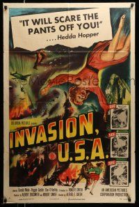 1y462 INVASION U.S.A. 1sh '52 New York topples, San Francisco in flames, Boulder Dam destroyed!