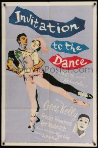 1y463 INVITATION TO THE DANCE 1sh '56 great artwork of Gene Kelly dancing with Tamara Toumanova!