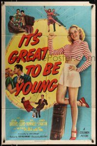 1y467 IT'S GREAT TO BE YOUNG 1sh '46 Leslie Brooks & teen swing dancers!