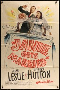 1y472 JANIE GETS MARRIED 1sh '46 Joan Leslie, Robert Hutton, Edward Arnold, wedding art!
