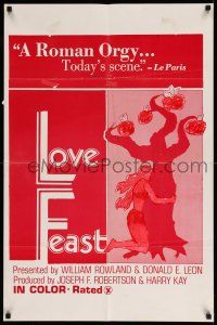 1y548 LOVE FEAST 1sh '69 Heather Starr, Casey Larrain & Ed Wood!