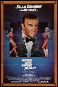 1y624 NEVER SAY NEVER AGAIN 1sh '83 art of Sean Connery as James Bond 007 by Obrero!
