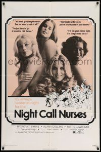 1y629 NIGHT CALL NURSES 1sh '72 very sexy ladies, I'm not your mama, baby, I'm a registered nurse!