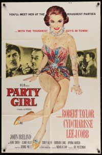 1y656 PARTY GIRL 1sh '58 you'll meet sexiest Cyd Charisse at rough parties, Nicholas Ray