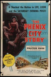 1y664 PHENIX CITY STORY style A 1sh '55 classic noir, it took the military to subdue their sin!