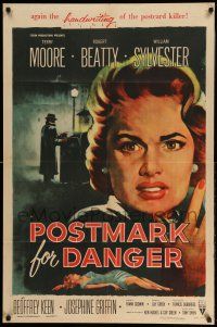 1y676 POSTMARK FOR DANGER 1sh '56 Terry Moore is hunted by the postcard killer!