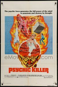 1y691 PSYCHIC KILLER style B 1sh '75 he freed mind & body to commit most sensual & shocking acts!