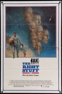 1y715 RIGHT STUFF 1sh '83 great Tom Jung montage art of the first NASA astronauts!