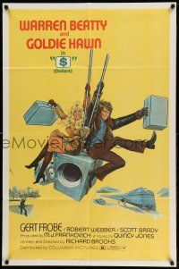 1y006 $ 1sh '71 great art of bank robbers Warren Beatty & Goldie Hawn on safe!
