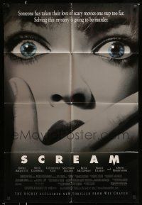 1y746 SCREAM DS 1sh '96 directed by Wes Craven, David Arquette, Neve Campbell!