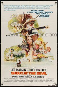 1y773 SHOUT AT THE DEVIL 1sh '76 art of Lee Marvin, Roger Moore & cast by R. Kinyon!