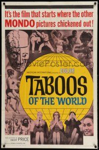 1y830 TABOOS OF THE WORLD 1sh '65 I Tabu, AIP, Vincent Price, wild image of shocked audience!