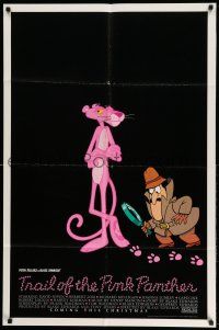 1y893 TRAIL OF THE PINK PANTHER advance 1sh '82 Peter Sellers, Blake Edwards, cool cartoon art!