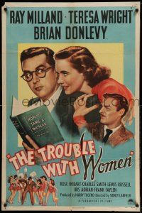 1y901 TROUBLE WITH WOMEN style A 1sh '46 artwork of Ray Milland, Teresa Wright, Brian Donlevy!