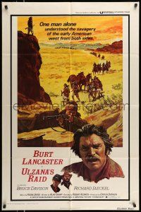 1y906 ULZANA'S RAID 1sh '72 artwork of Burt Lancaster by Don Stivers, Robert Aldrich!