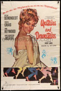 1y912 UPSTAIRS & DOWNSTAIRS 1sh '60 sexy naked Mylene Demongeot covered only by a sheet!